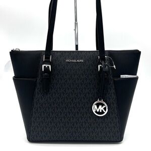 Michael Kors Large Charlotte Tote Bag Black